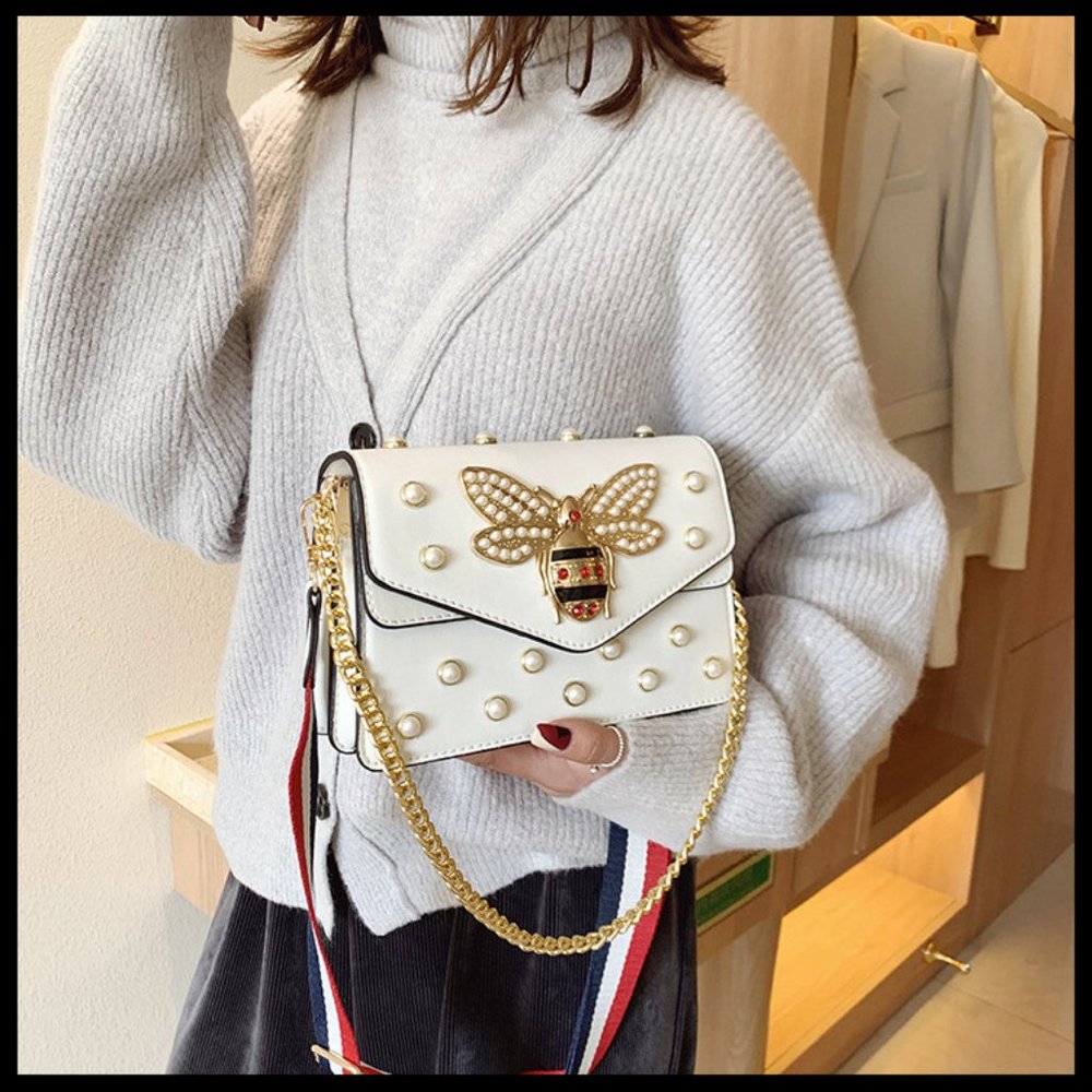 NEW AVA Pearl Bee Shoulder Bag Crossbody - Picture 4 of 6